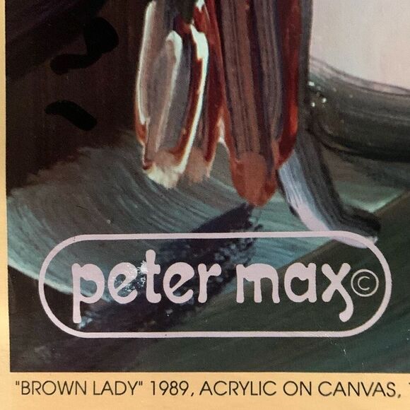 PETER MAX Signed “The Brown Lady” Poster (1990) - Picture 7 of 9